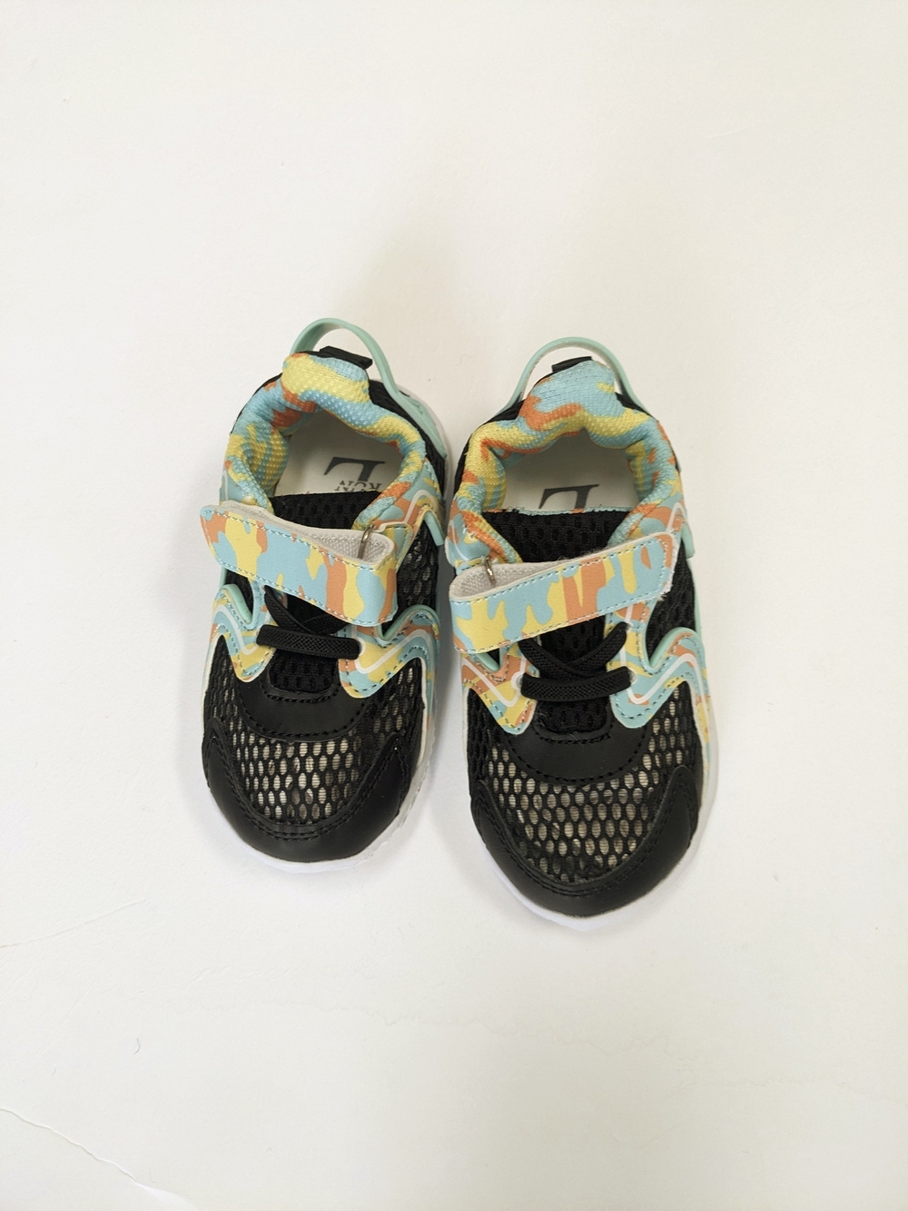 L-Run Toddler Mesh Aqua/Blk Sneakers/Water Athletic Shoe with Paste Accents